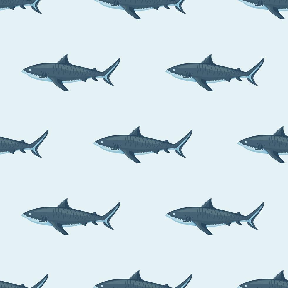 fondo claro de tiburón tigre de patrones sin fisuras. textura verde de peces marinos para cualquier propósito. vector