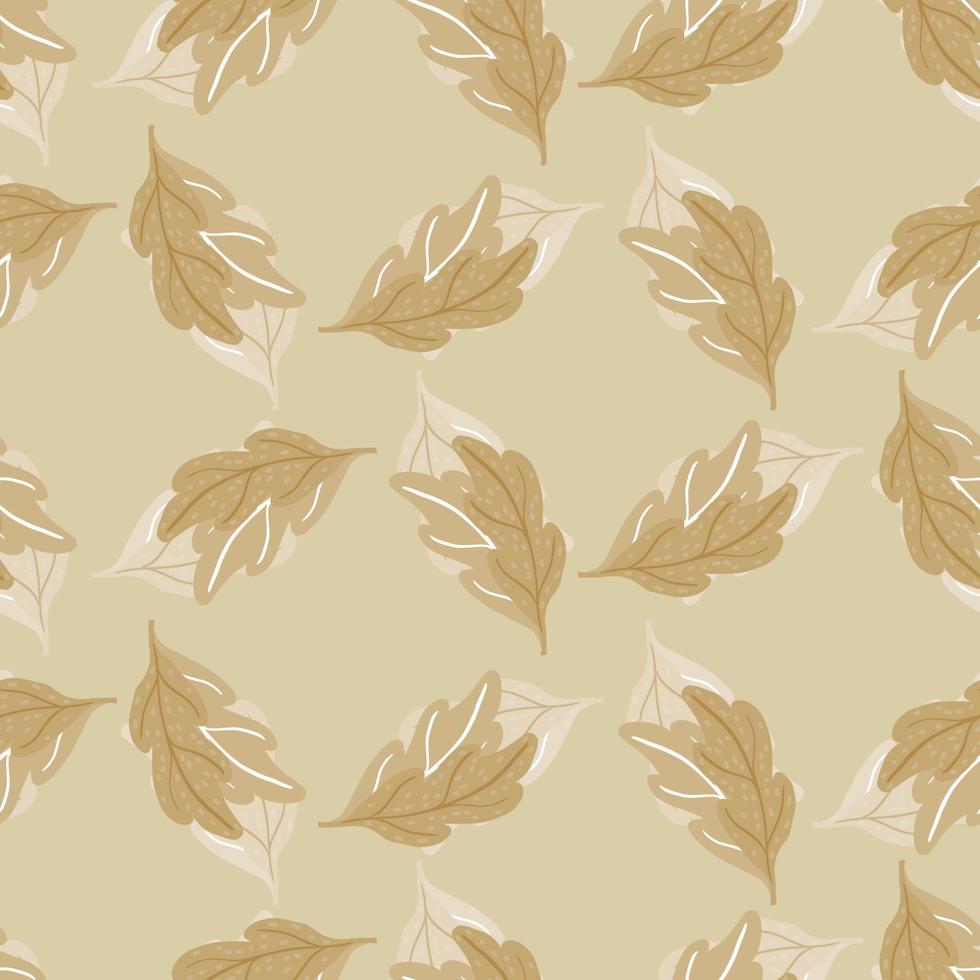 Leaves of oak seamless pattern. Hand drawn natural background . vector