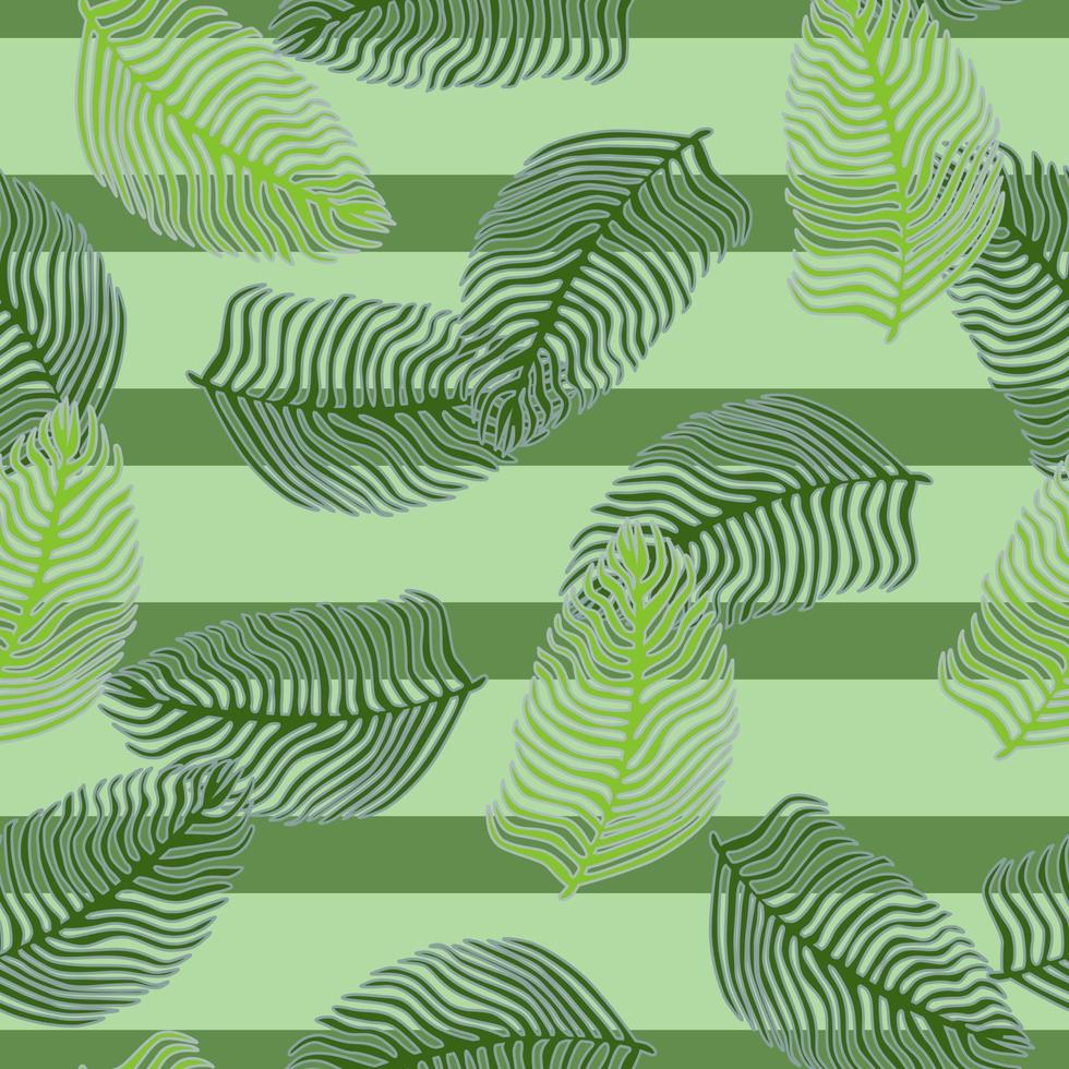 Modern palm leaf seamless pattern with hand drawn foliage print. Abstract art nature background. Vector illustration for seasonal textile.