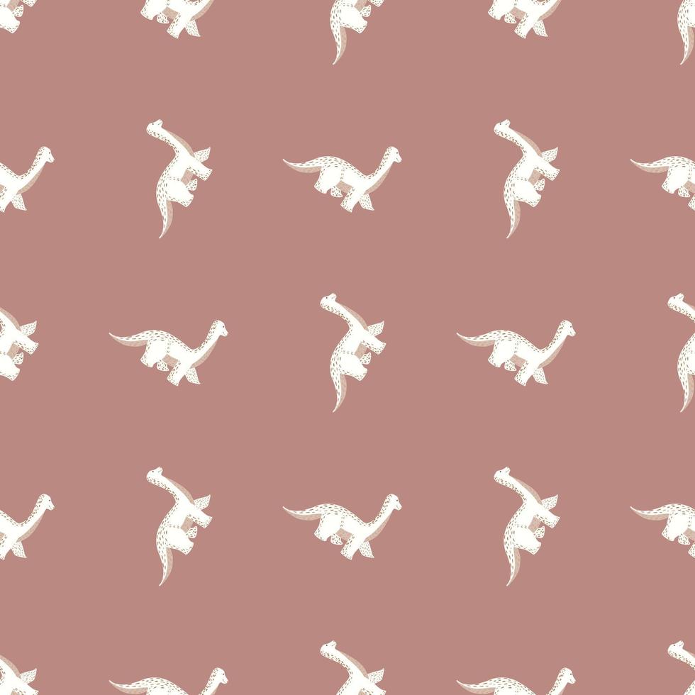 Cute brachiosaurus seamless pattern. Funny children dinosaur sketch. vector