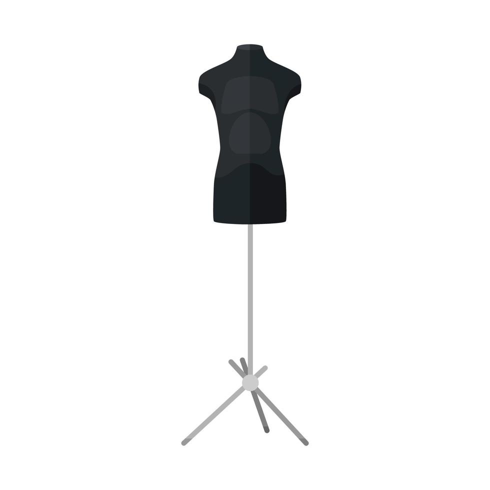Sartorial mannequins in black color isolated on a white background. Mannequins form the body of a kids. Silhouette of a person in the style of a flat. vector