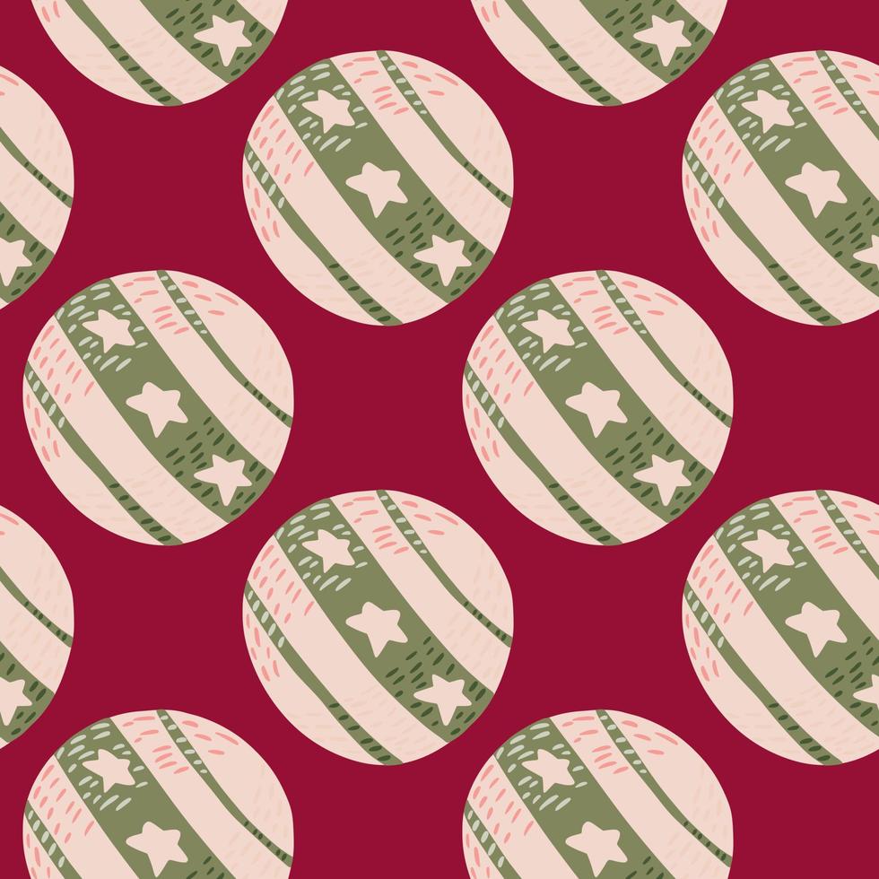 Funny trick seamless pattern with creative circus ball with stars. Pink bright background. Hand drawn shapes. vector