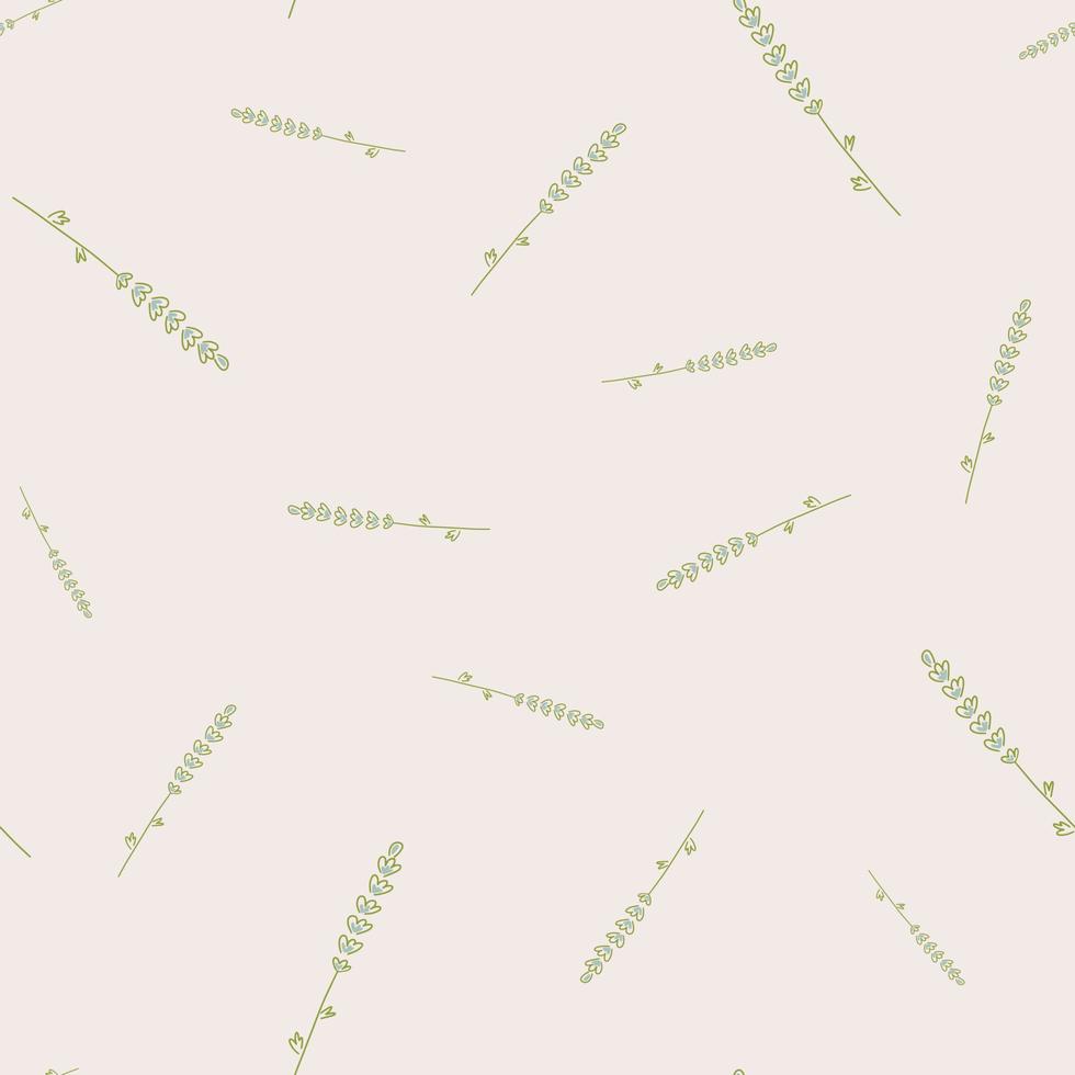 Random abstract organic seamless pattern with simple natural lavender elements. Pale background. vector