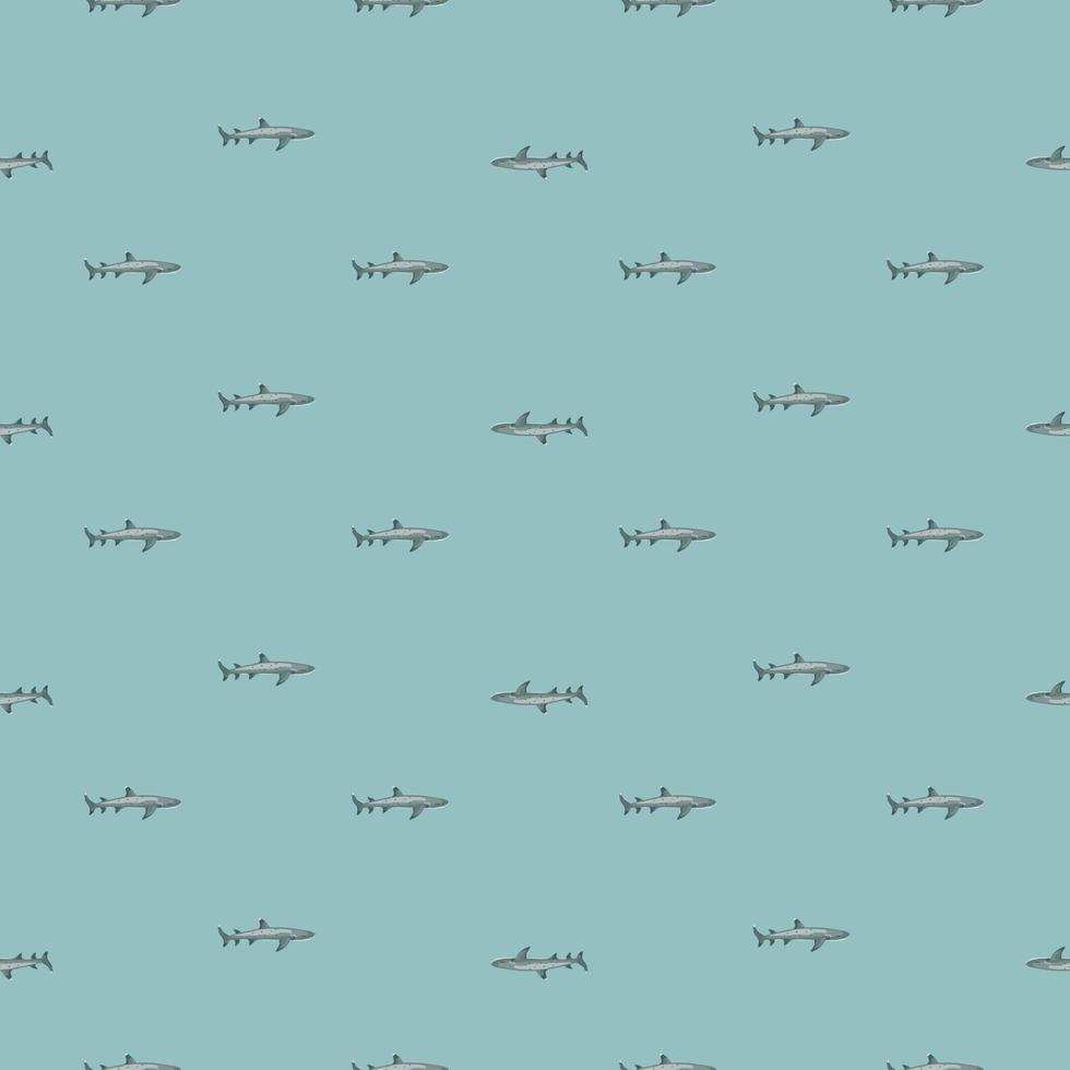 patrón sin costuras de tiburón de arrecife en estilo escandinavo. fondo de animales marinos. ilustración vectorial para niños textil divertido. vector
