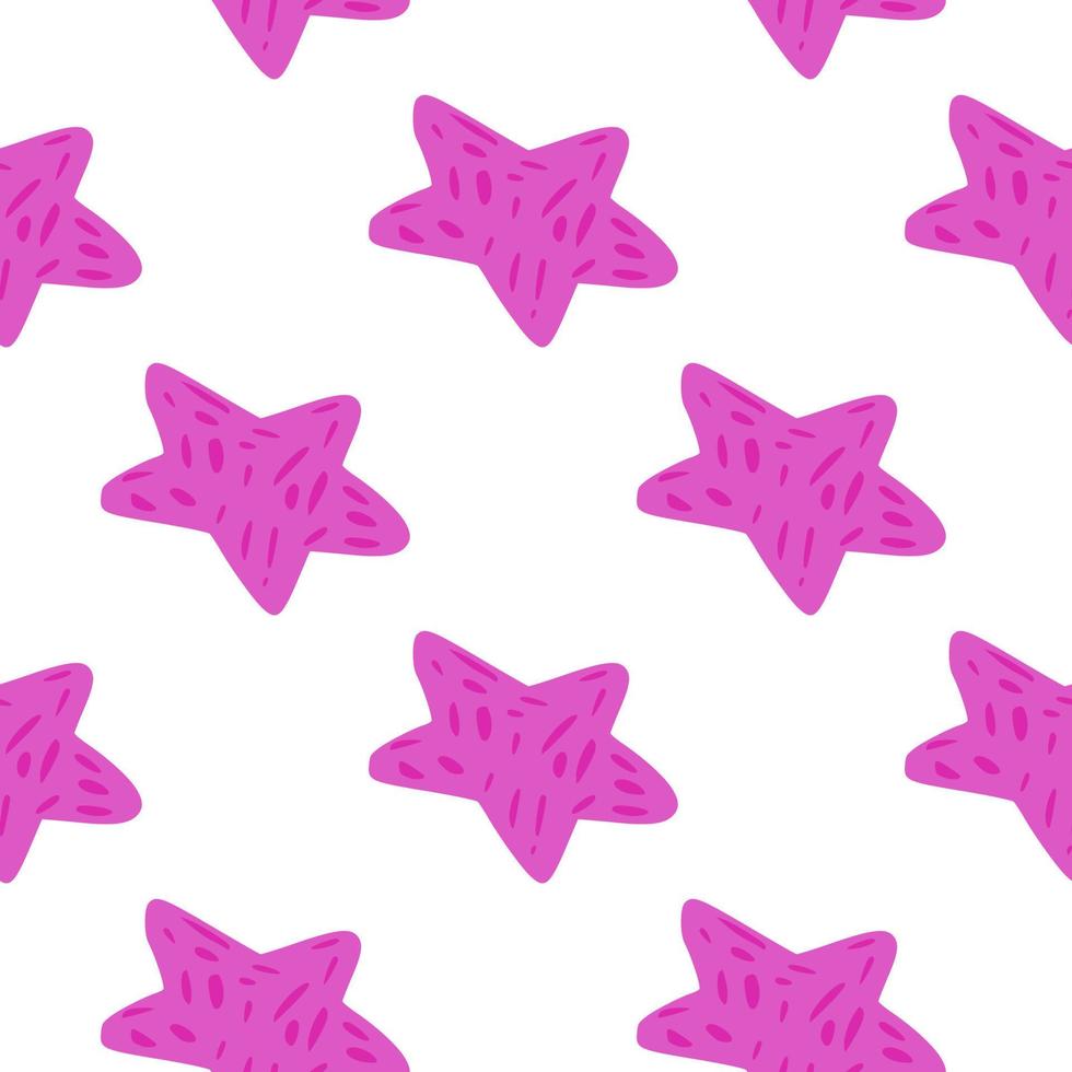 Stars seamless pattern. Hand drawn background celebration. vector
