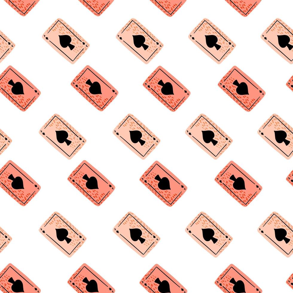 Game cards spades seamless pattern. Design gambling. vector