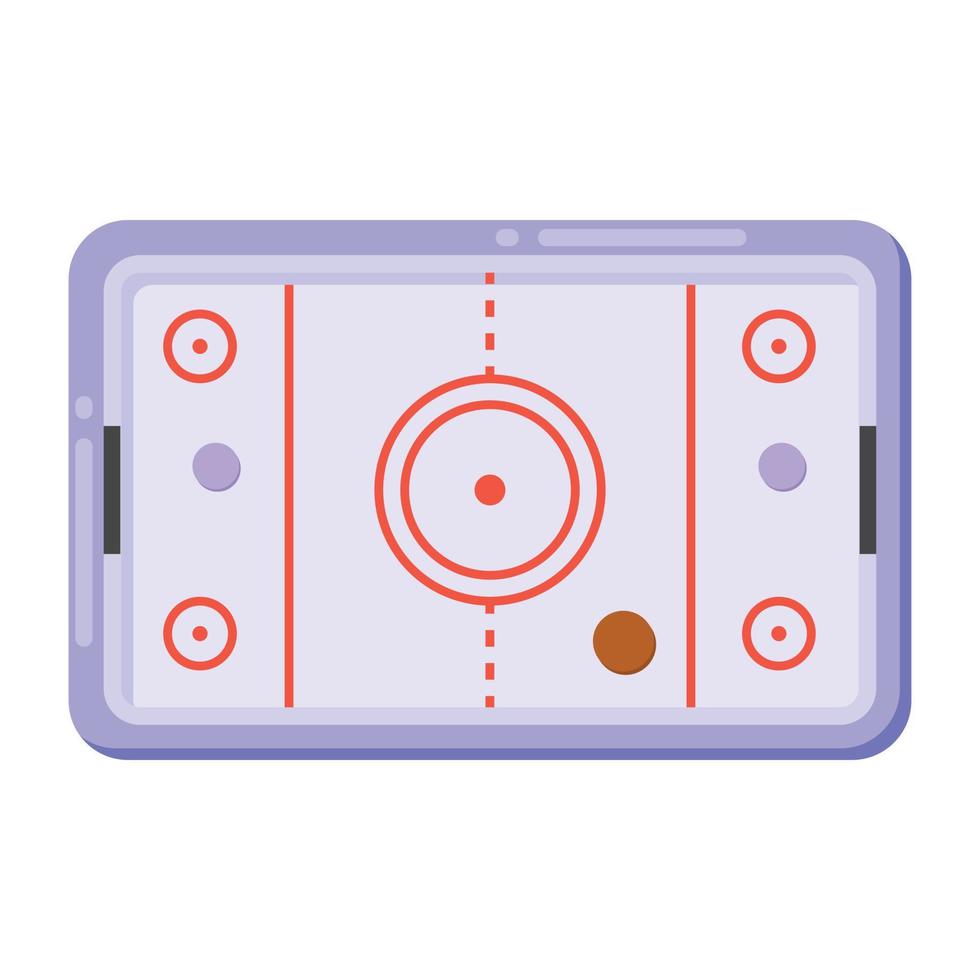 An air hockey table game in flat icon vector