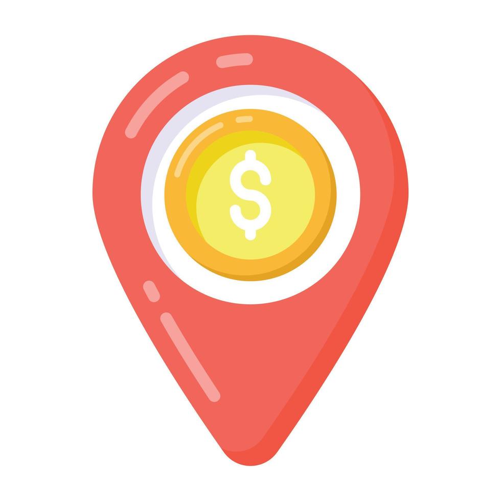 A financial location flat vector icon