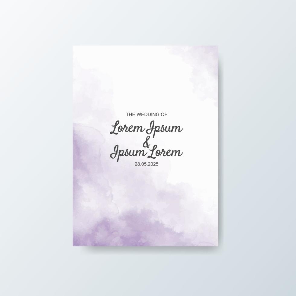 Wedding invitation with abstract watercolor background vector