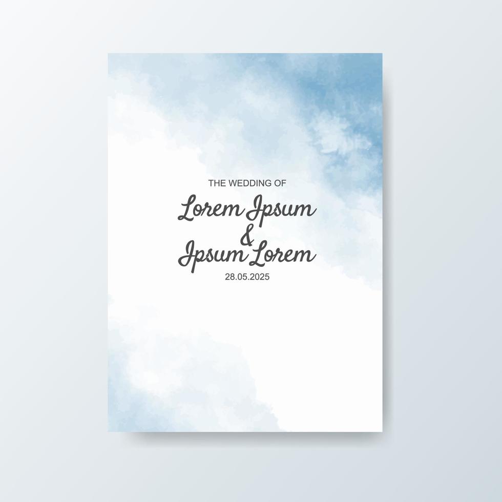 Wedding invitation with abstract watercolor background vector