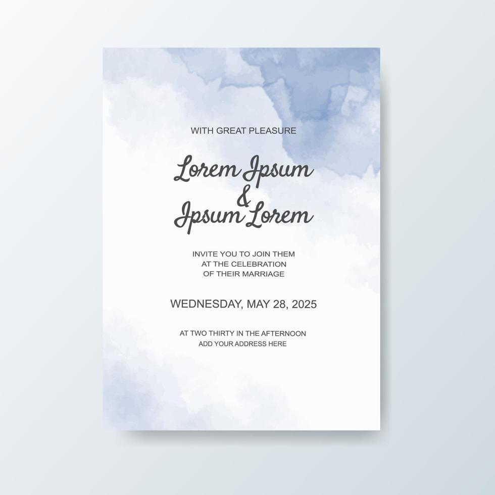 Wedding invitation with abstract watercolor background vector