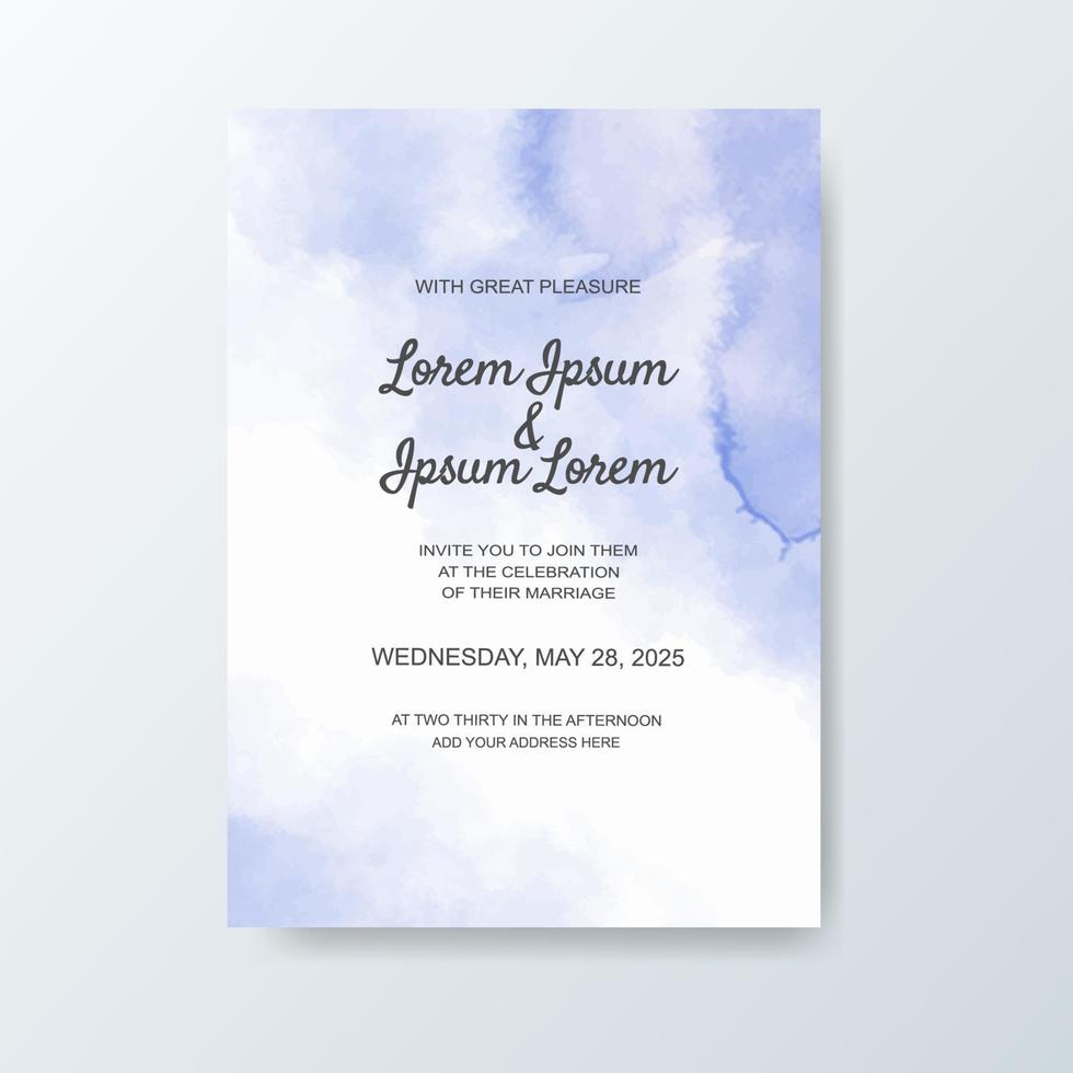 Wedding invitation with abstract watercolor background vector