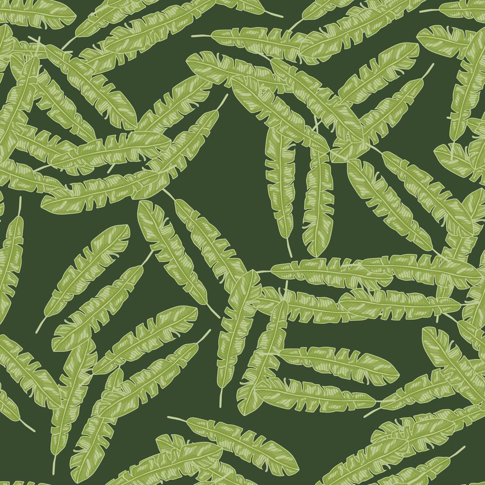 Modern Banana leaf seamless pattern with hand drawn tropical print. Fashionable nature background. Vector illustration for seasonal textile.