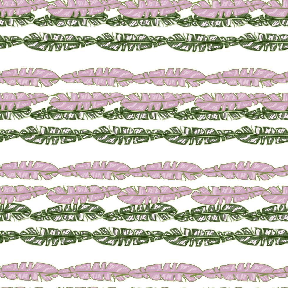 Modern Banana leaf seamless pattern with hand drawn tropical print. Fashionable nature background. Vector illustration for seasonal textile.
