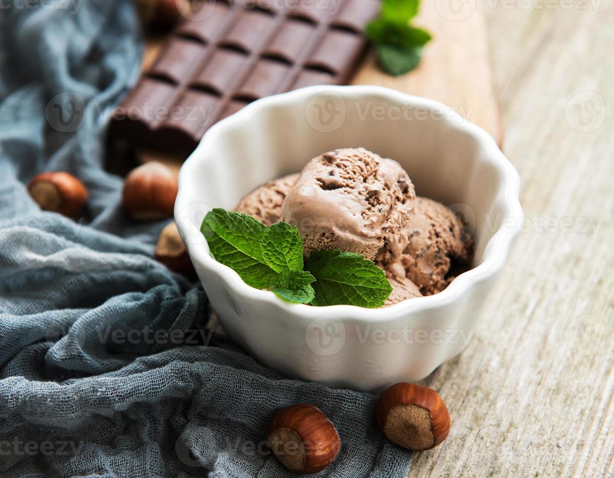 Chocolate ice cream photo