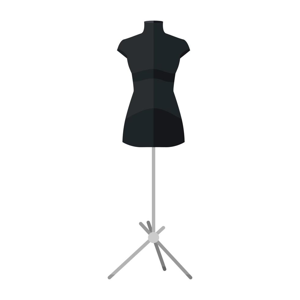Sartorial mannequins in black are isolated on a white background. Mannequins form the body of a woman. Silhouette of a person in the style of a flat. vector