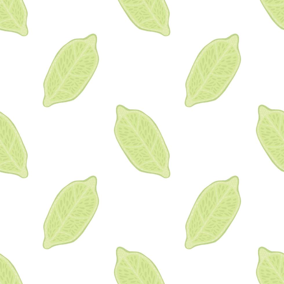 Seamless pattern in minimalistic style with lemon silhouettes. Light pastel tones food vitamin backdrop. vector