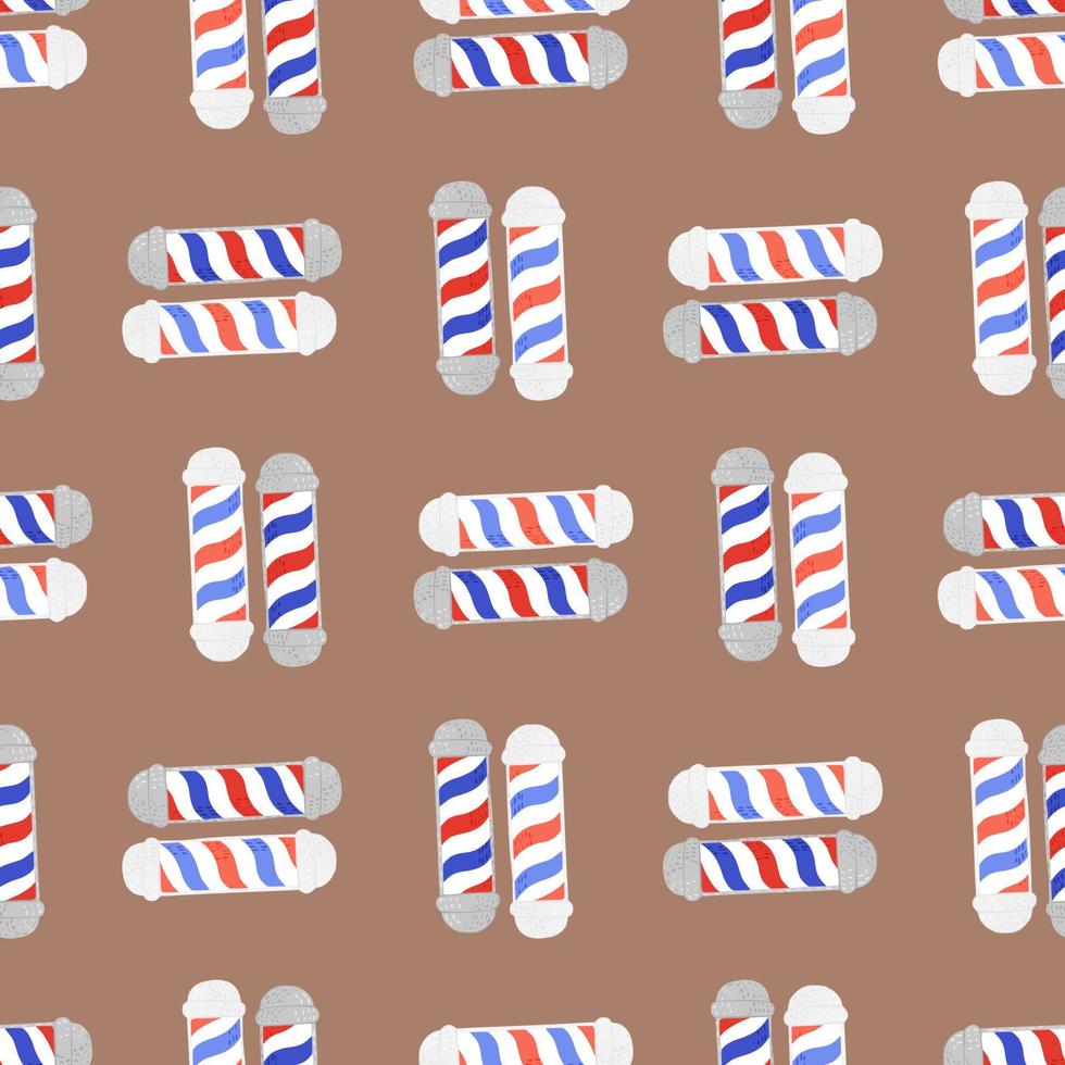 Barber's pole seamless pattern. Barbershop background. Vector illustration.