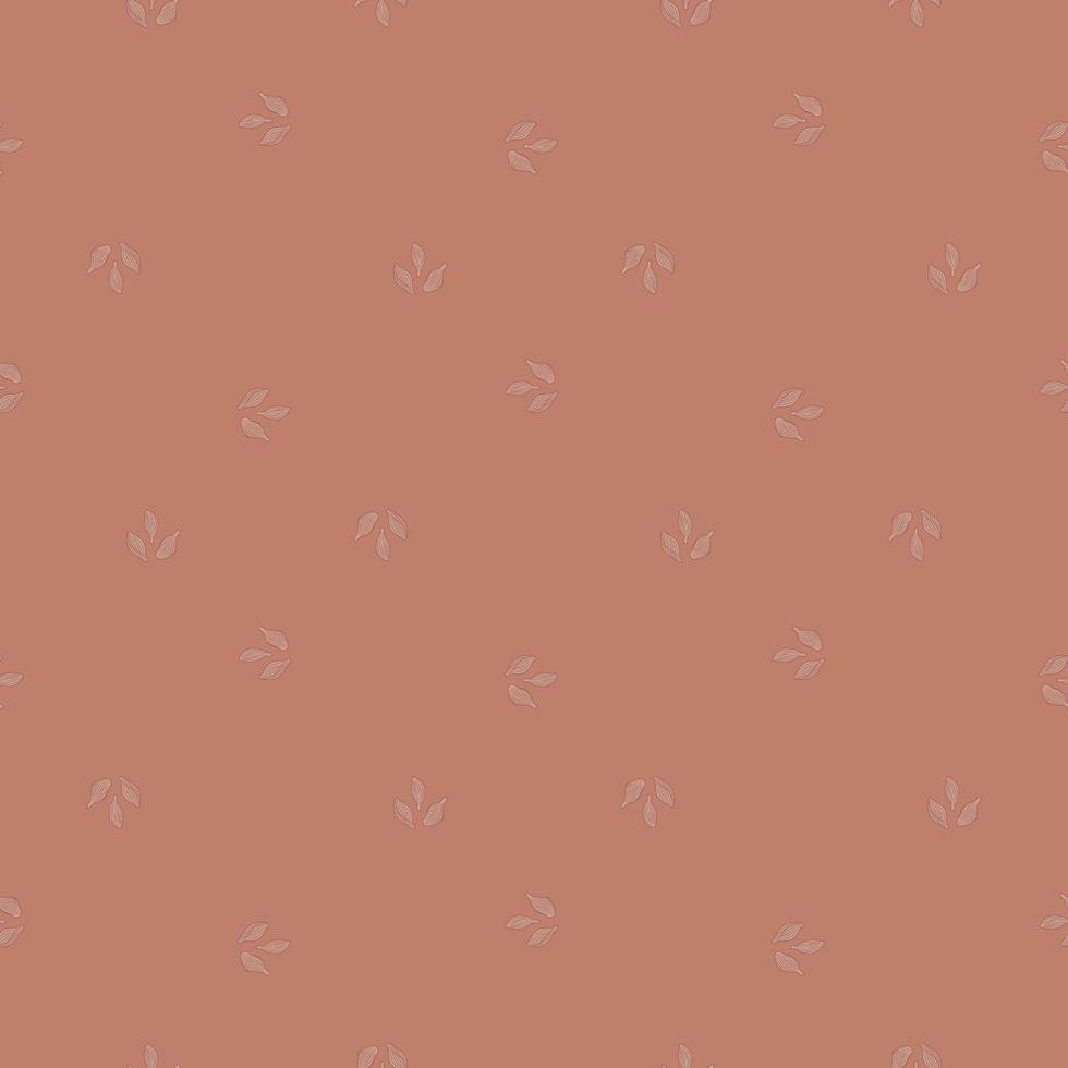 Seamless pattern cardamom on peach background. Cute plant sketch ornament. Geometrical texture template for fabric. vector