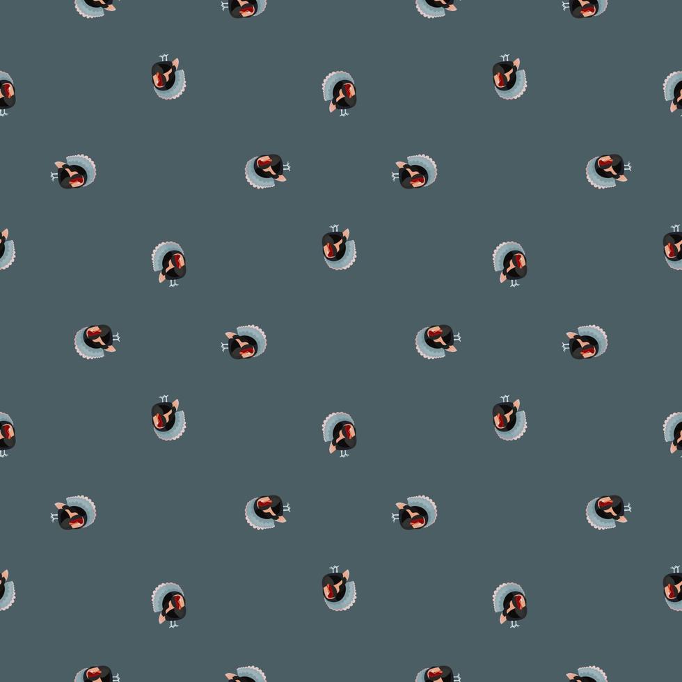 Seamless pattern Turkey gray background. Texture of farm bird for any purpose. vector