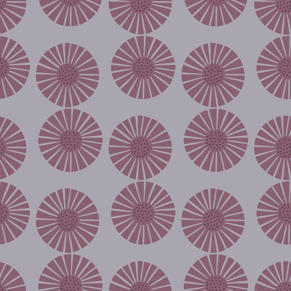 flores abstractas de patrones sin fisuras sobre fondo gris. textura rosa vintage de plantas para diseño textil. vector