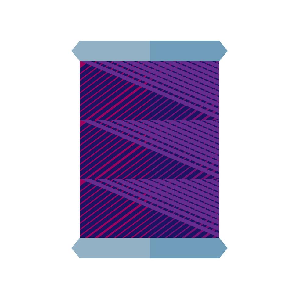 carrete hilos color púrpura aislado sobre fondo blanco. bobina para máquina de coser en estilo plano. vector