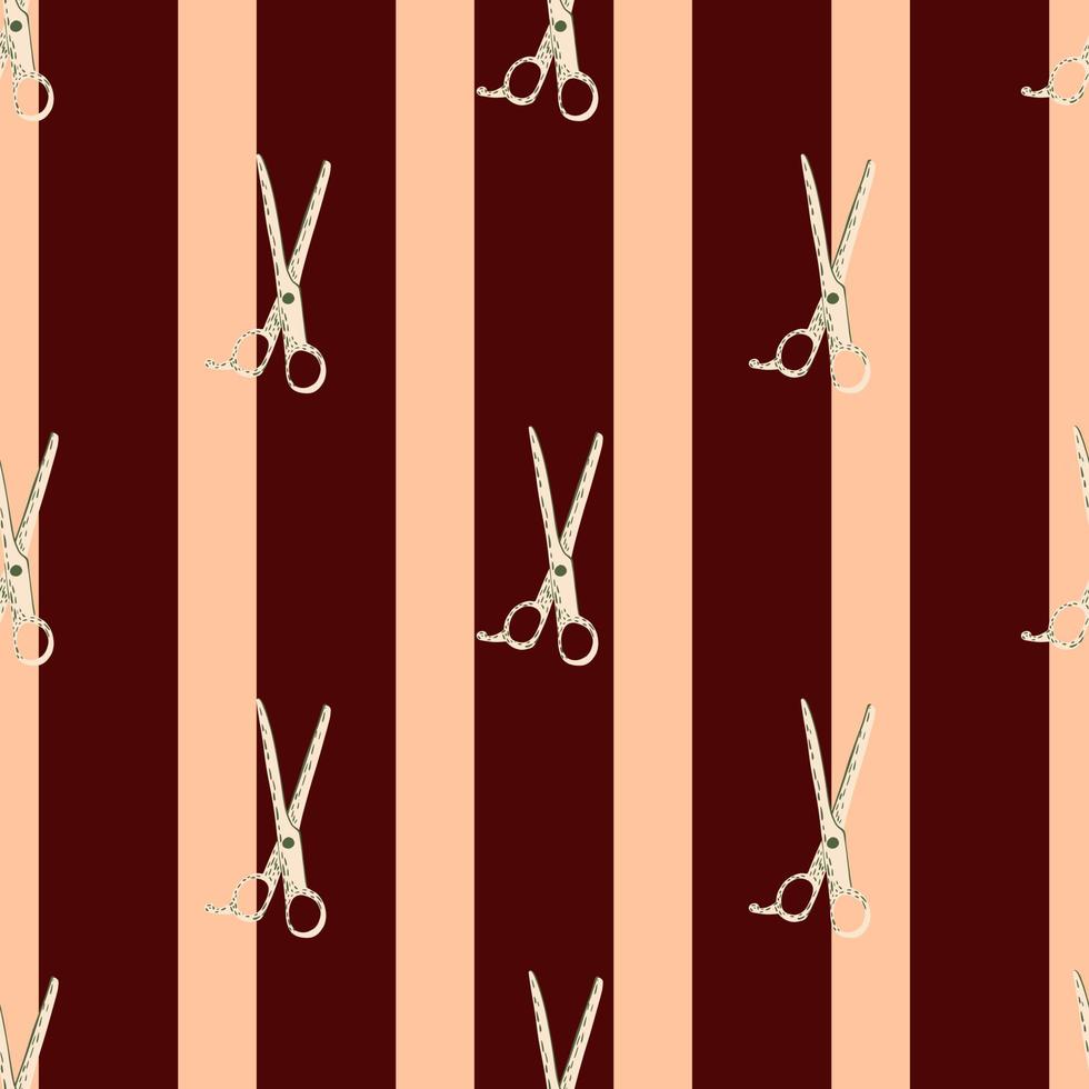 Scissors seamless pattern. Retro salon background. vector