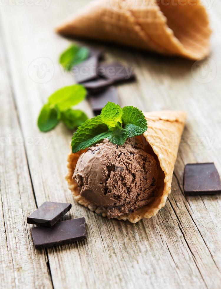 Chocolate ice cream photo