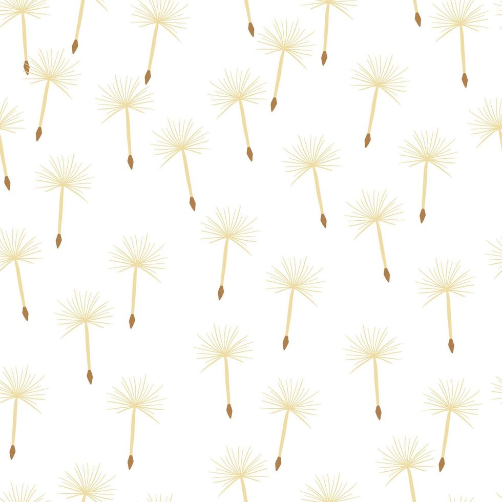 Isolated seamless doodle pattern with pink dandelion ornament. White background. Random flower print. vector