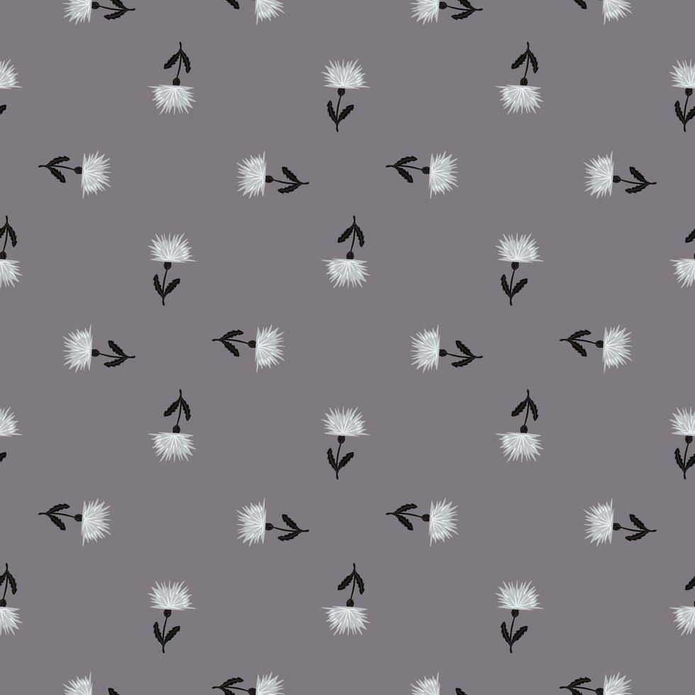 Dandelion cute seamless pattern. Hand drawn meadow background. vector