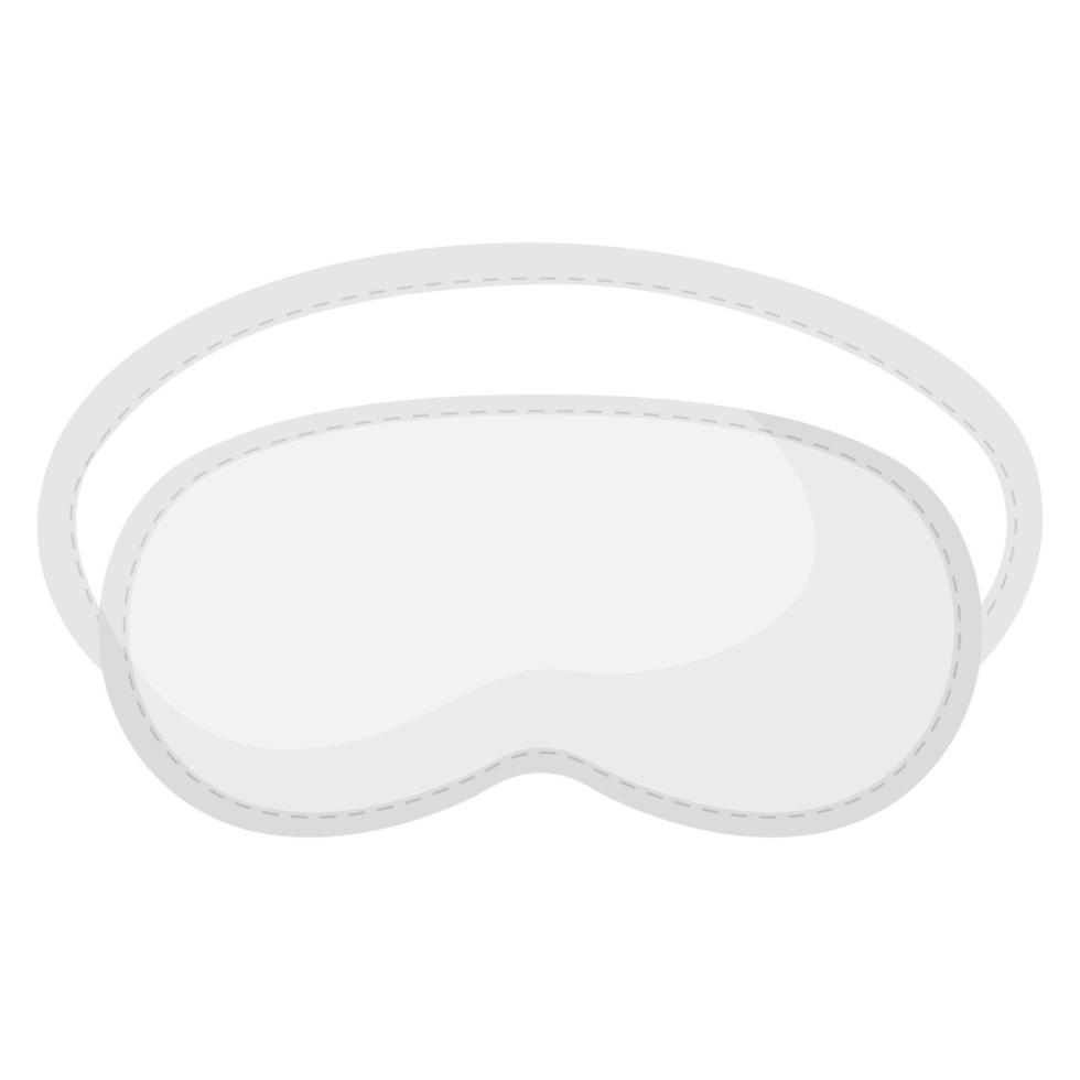 Sleep mask color white on white background. Face mask for sleeping human isolated in flat style vector