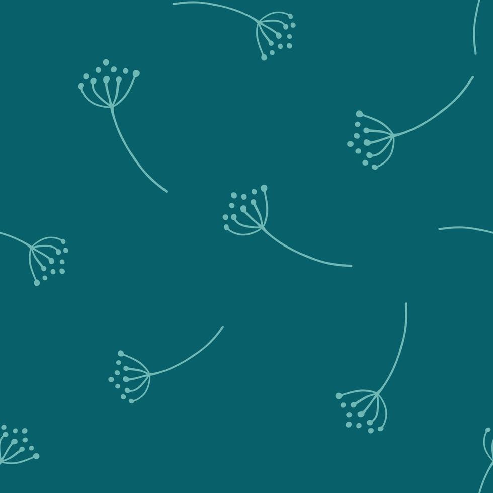 Scrapbook organic seamless pattern with simple random rowan berry print. Turquoise bright background. vector