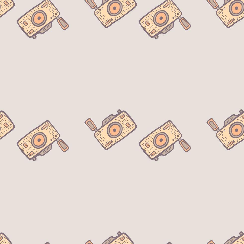 Photo camera seamless pattern. Cute vintage cameras background. vector