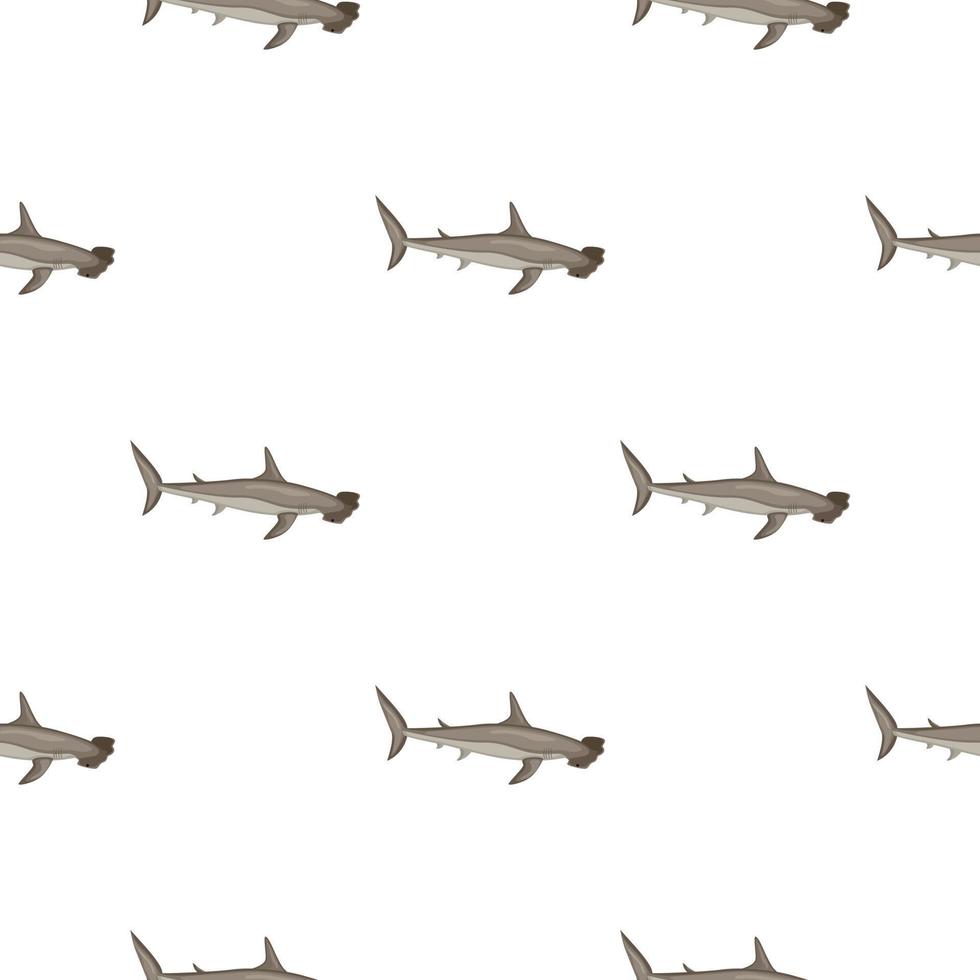 Hammerhead shark seamless pattern in scandinavian style. Marine animals background. Vector illustration for children funny textile.