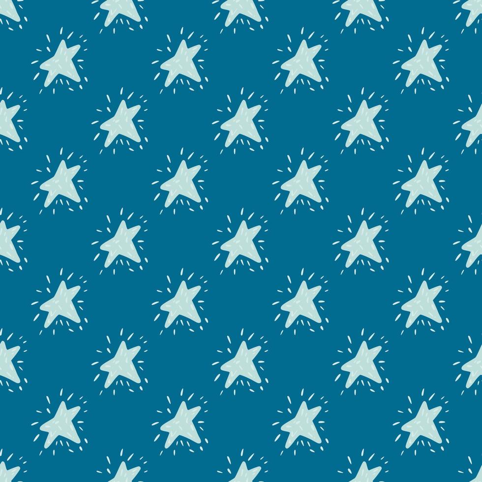 Stars seamless pattern. Hand drawn background space. vector