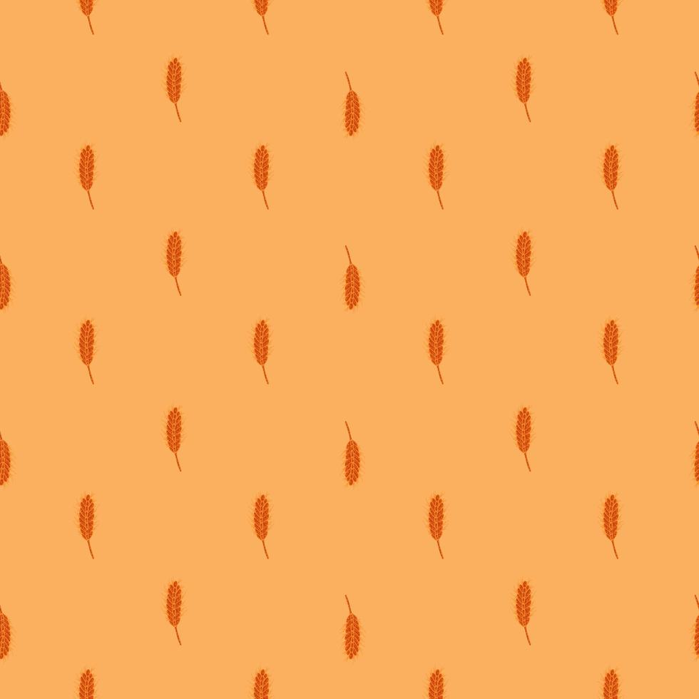 Wheat seamless pattern. Cereal crop sketch. vector