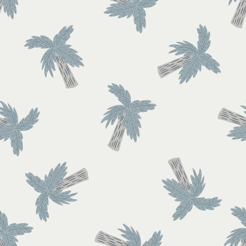 Pastel palette exotic nature seamless pattern with light purple palm shapes. Random exotic nature print. vector