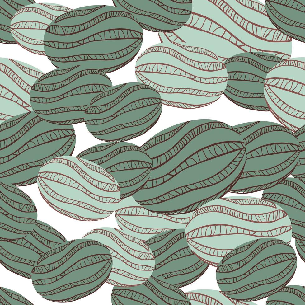 Blue and green striped random simple watermelon ornament seamless pattern. Isolated backdrop. vector