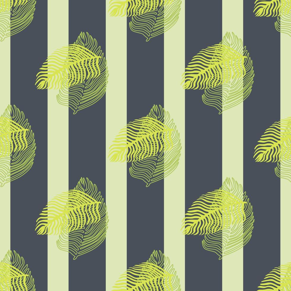 patrón abstracto sin costuras de hoja de palma con estampado de follaje dibujado a mano. fondo de selva simple. ilustración vectorial para estampados textiles de temporada. vector