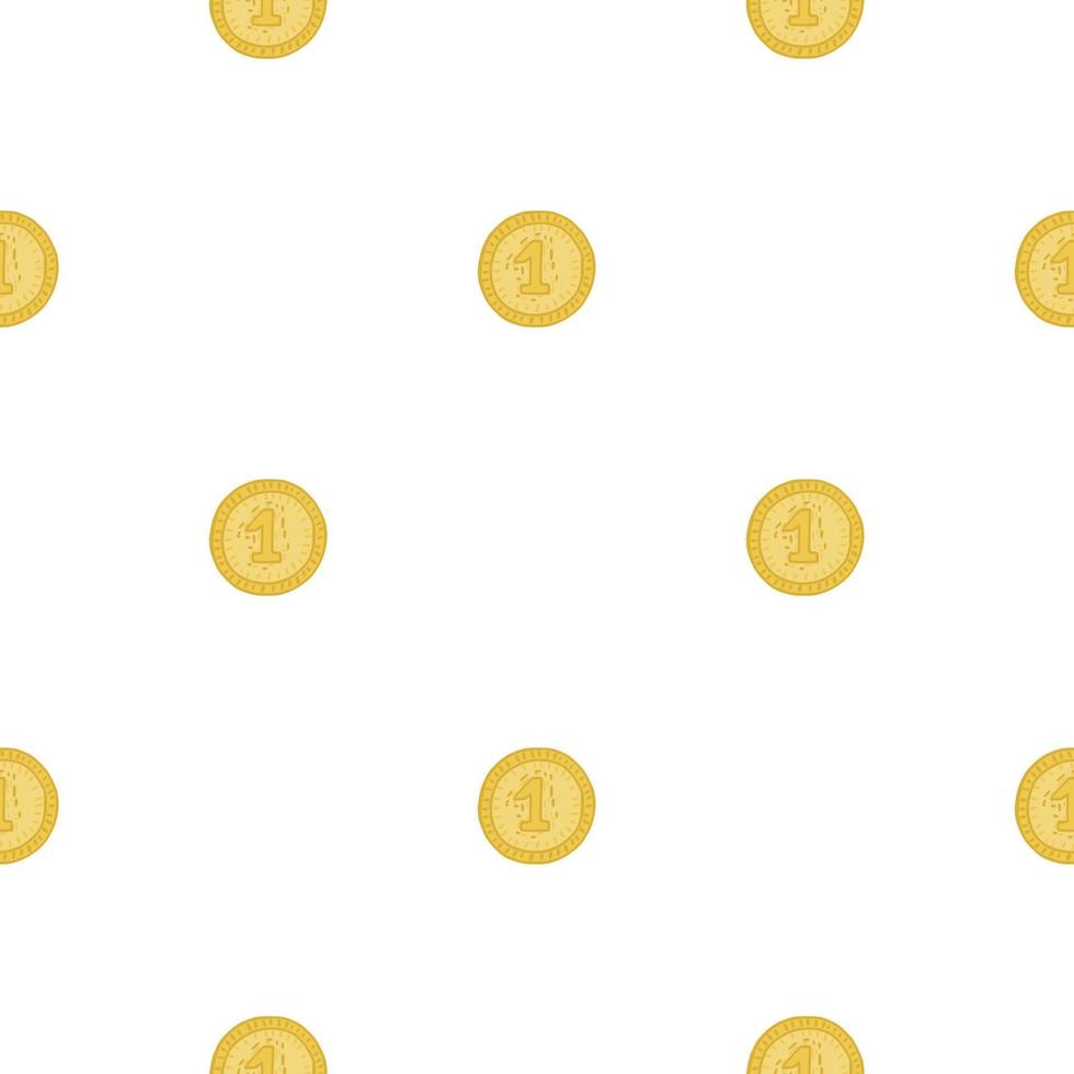 Coins seamless pattern. Hand drawn background from money. vector
