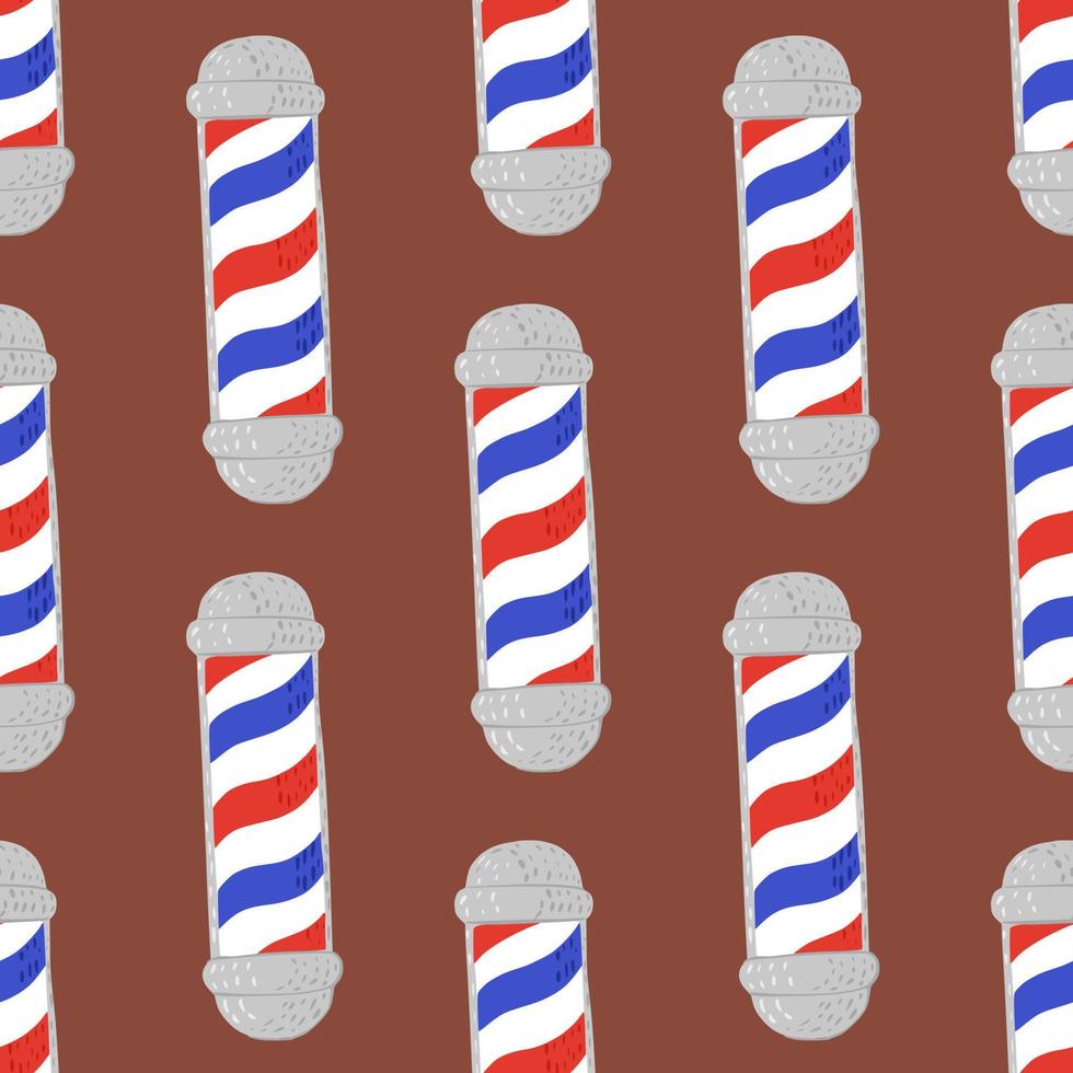 Barber's pole seamless pattern. Barbershop background. vector
