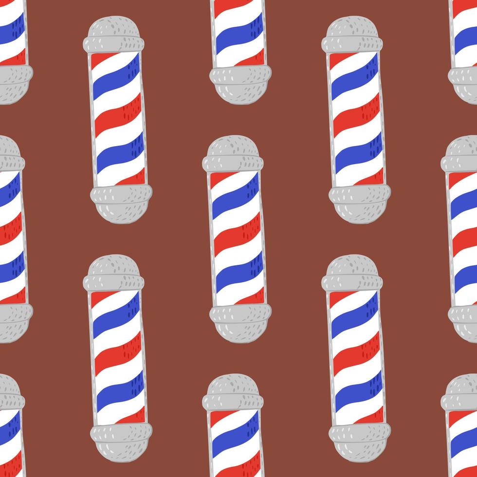 Barber's pole seamless pattern. Barbershop background. vector