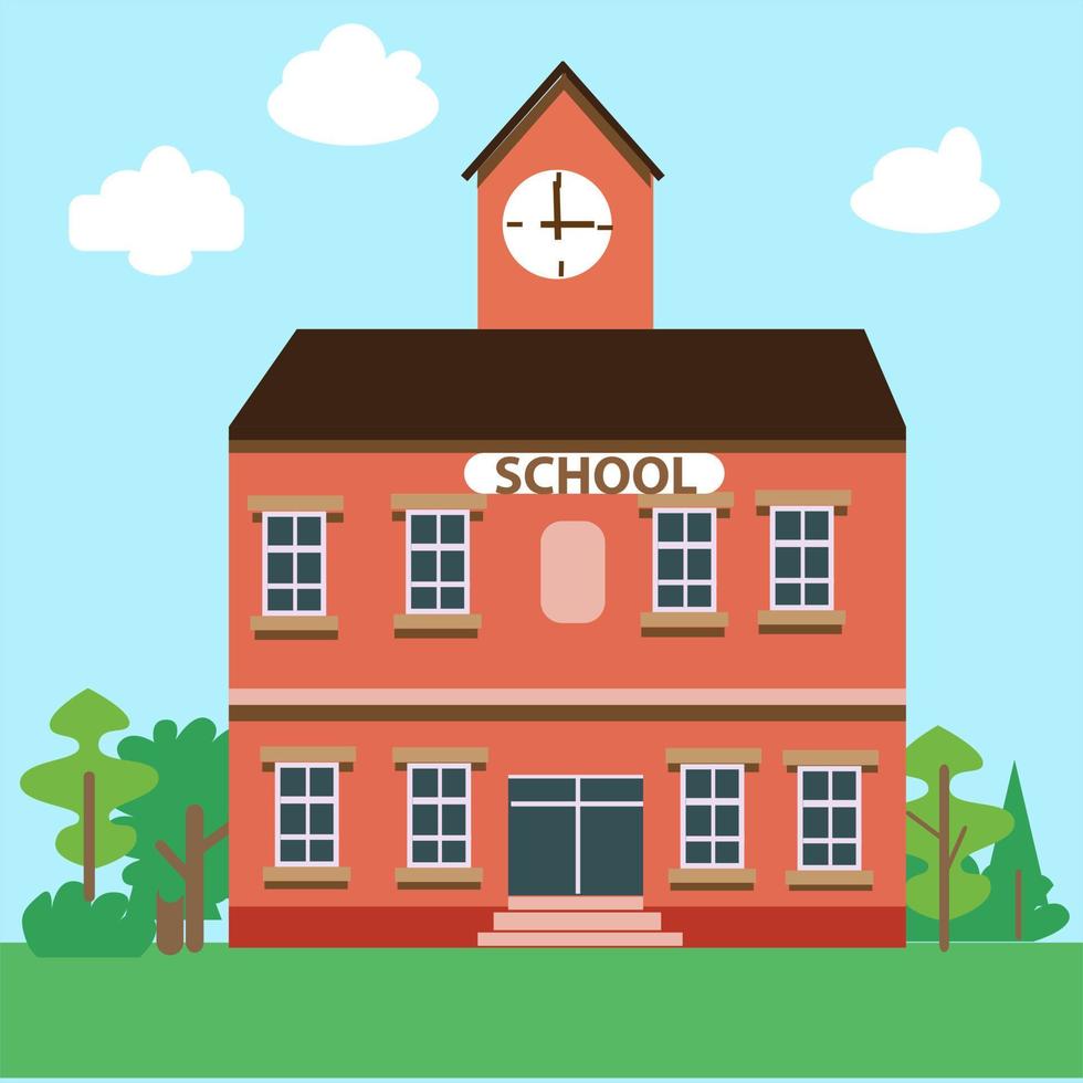 School Building Illustration vector