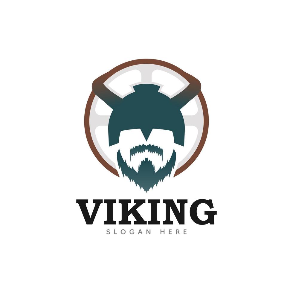 casco, ilustración simple del logo vikingo, diseño premium. vector