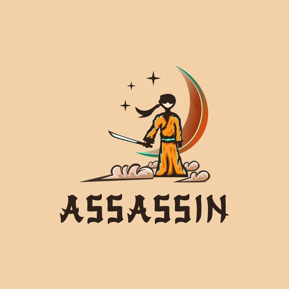 Assassin samurai warrior illustration, Premium Vector