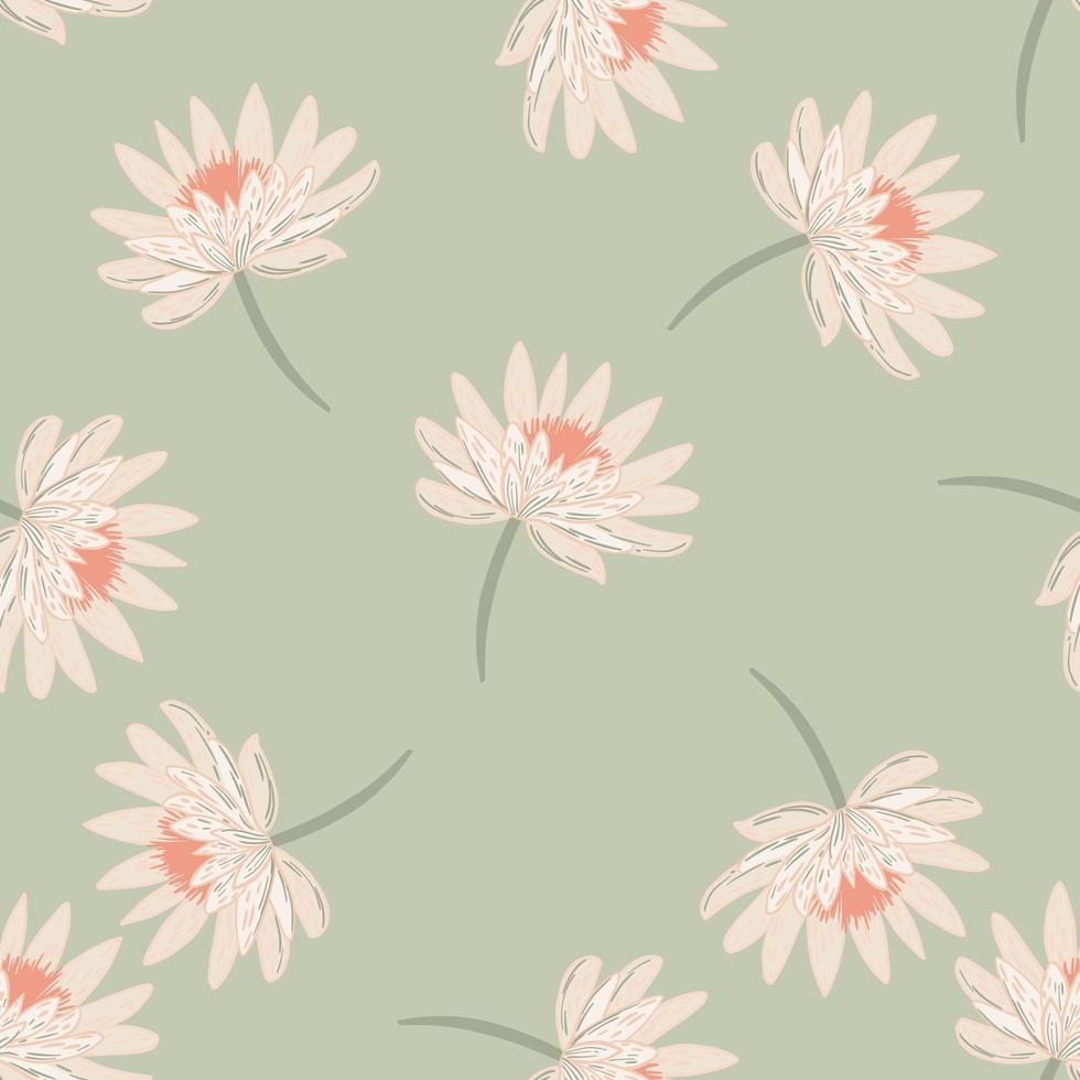 Pastel tones seamless pattern with random chrysanthemum flower print. Cute vintage flora backdrop. vector