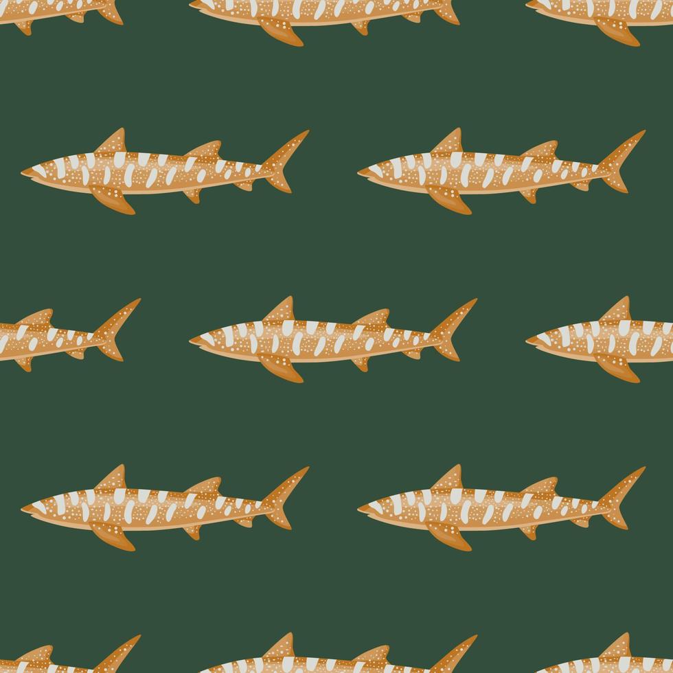 Leopard shark seamless pattern in scandinavian style. Marine animals background. Vector illustration for children funny textile.