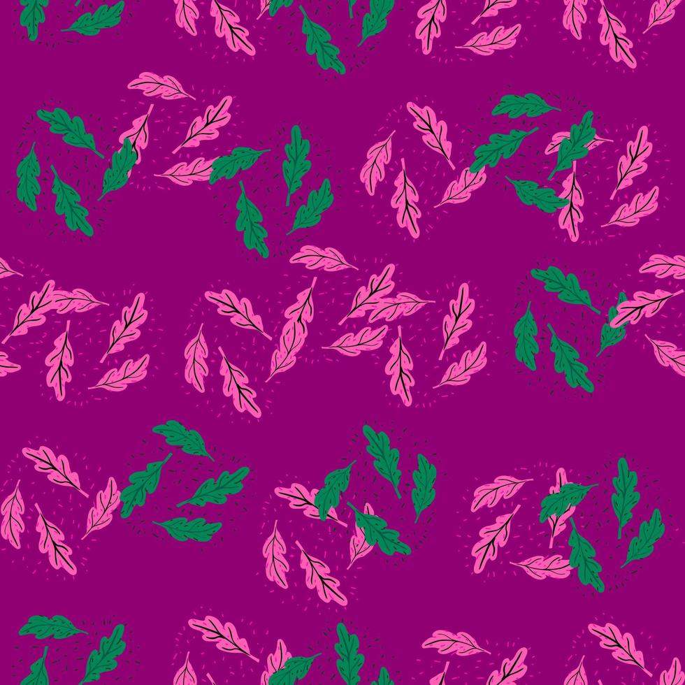 Oak leaf seamless pattern. Plant background. vector