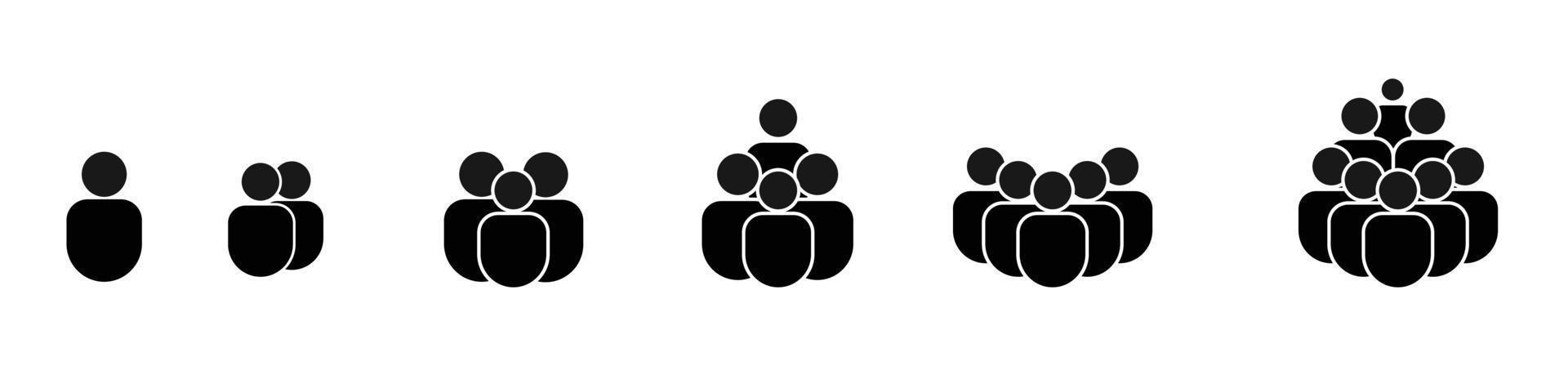 conjunto de iconos de personas, persona del equipo, multitud, población aislada en fondo blanco, ilustración vectorial vector