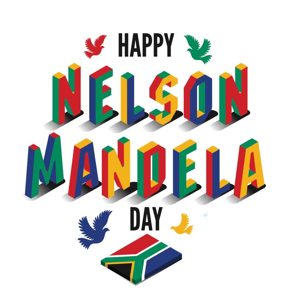 Vector illustration for happy International Nelson Mandela Day.